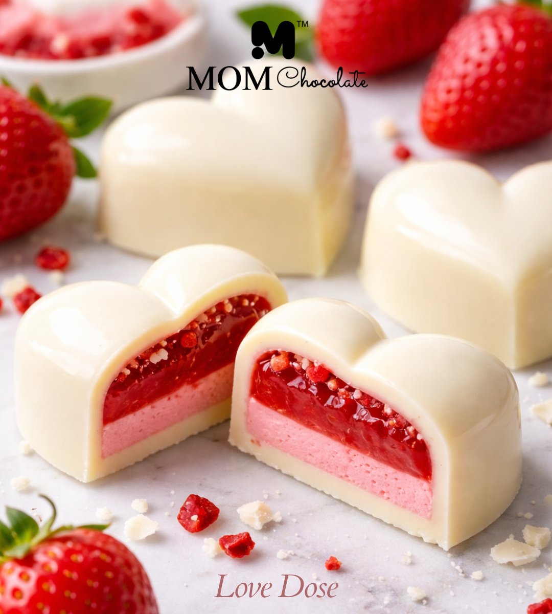 Love Dose | Strawberry Filling Hearts Chocolates | Crafted with Love