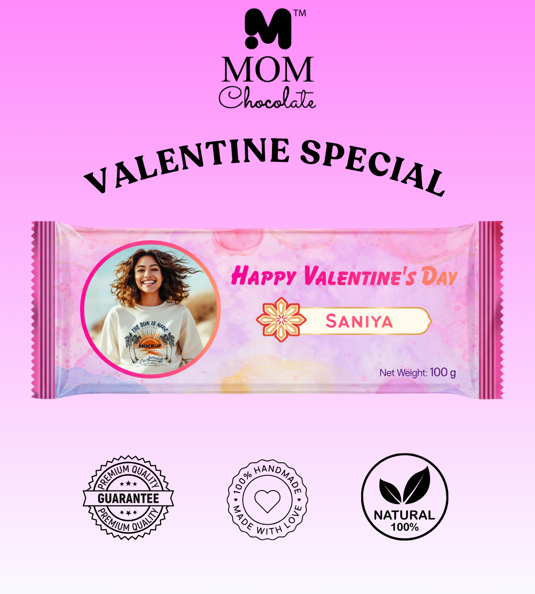 Sweet Valentine Personalized Chocolate Bar | 100 gm | MCC-003
